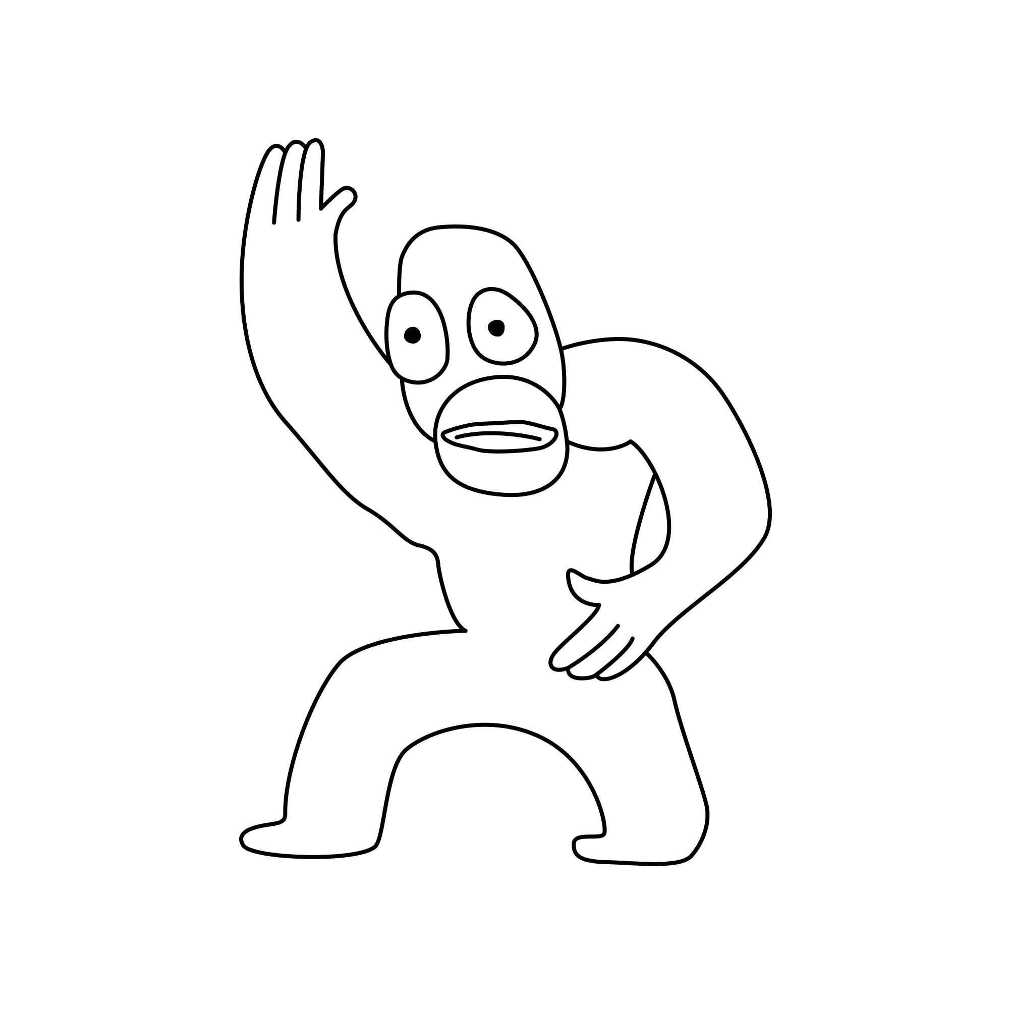 Poseape_outlined